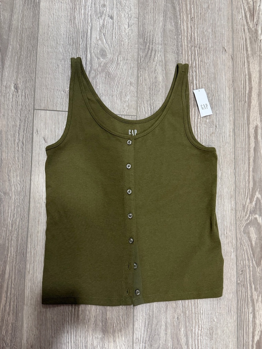GAP Olive Tank with Front Buttons